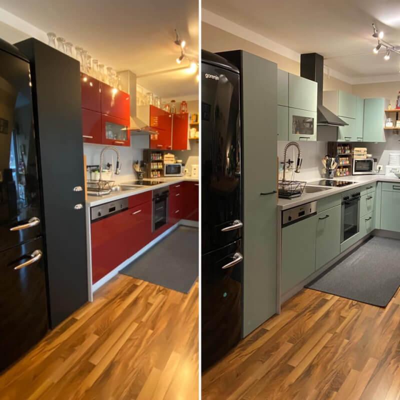 Accessoires de cuisine raffinés pour compléter des meubles peints en mélaminé dans un style français