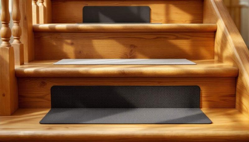 Application minutieuse de peinture pour sol extérieur antidérapante sur un escalier de jardin, assurant sécurité