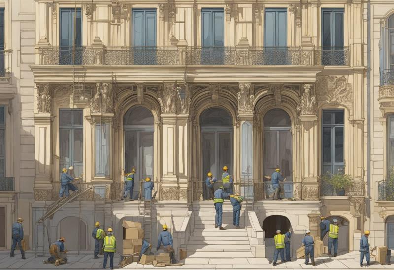 Comparaison visuelle entre un bâtiment haussmannien classique et une architecture moderne parisienne