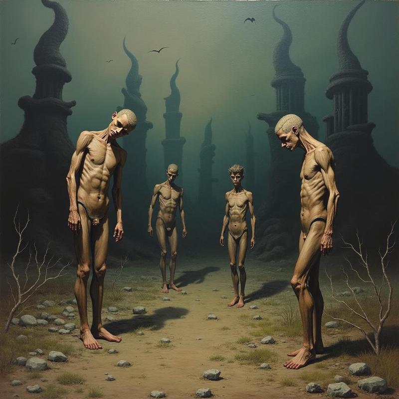 peinture-dystopique-de-beksinski-avec-corps-deformes-dans-un-paysage-désolant