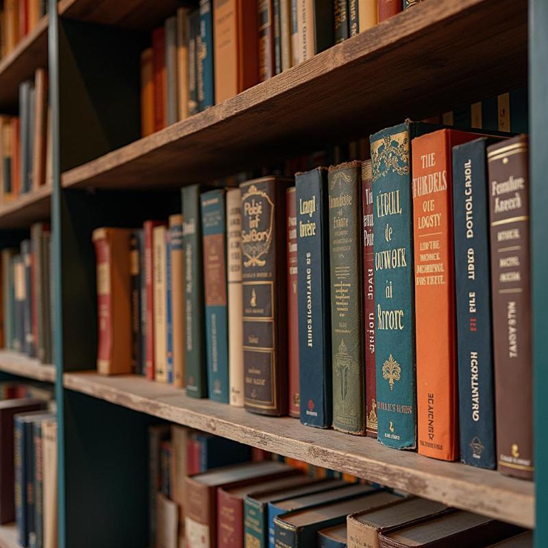 Une bibliothèque française avec des œuvres de littérature contemporaine