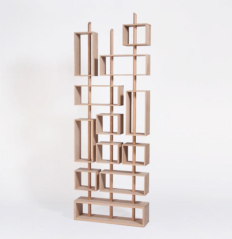 Une bibliothèque murale design dans un salon moderne et élégant français