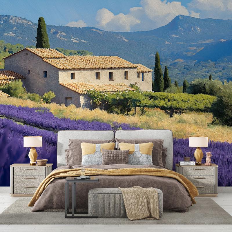 Champs de lavande sous le soleil provençal inspirant la couleur bleu lavande peinture dans l'art français