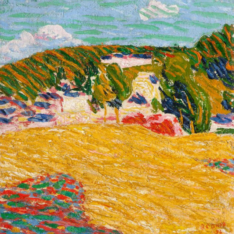 Peinture fauviste vibrante des côtes bretonnes avec des couleurs intenses et expressives