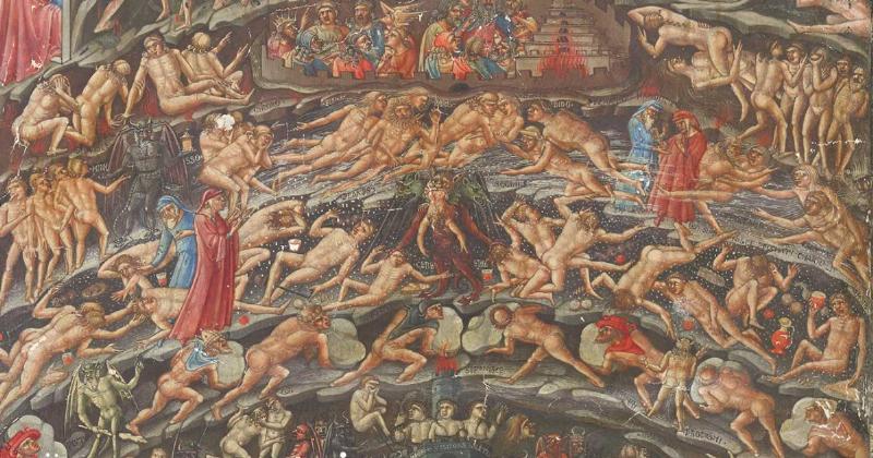 Manuscrit enluminé de la Divine Comédie de Dante Alighieri, chef-d'œuvre de la littérature italienne classique