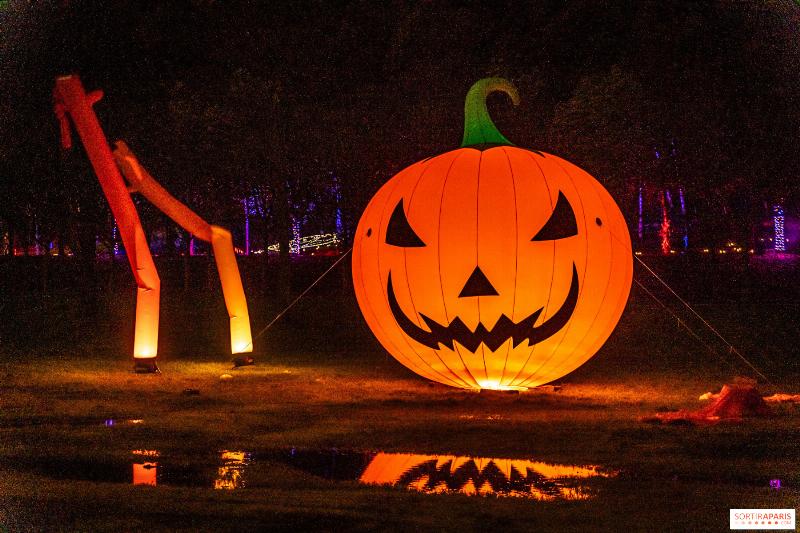 Exposition d'art fluorescent immersive avec plusieurs peintures sous lumière noire, créant une ambiance mystérieuse et envoûtante, pour une expérience culturelle française unique
