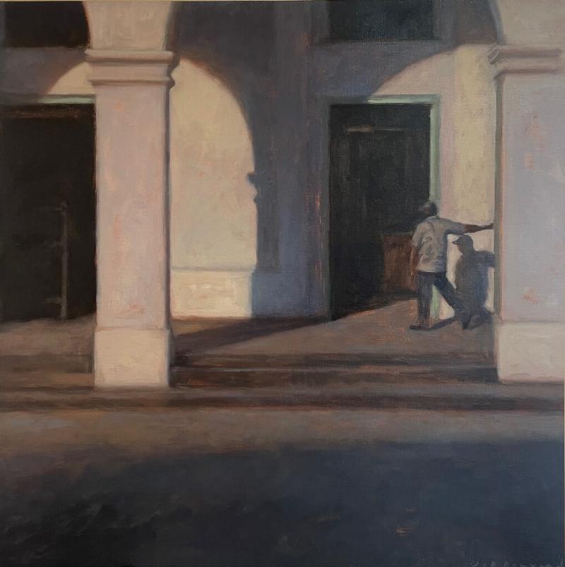 Intérieur galerie art Annecy, exposition peinture lac paysage