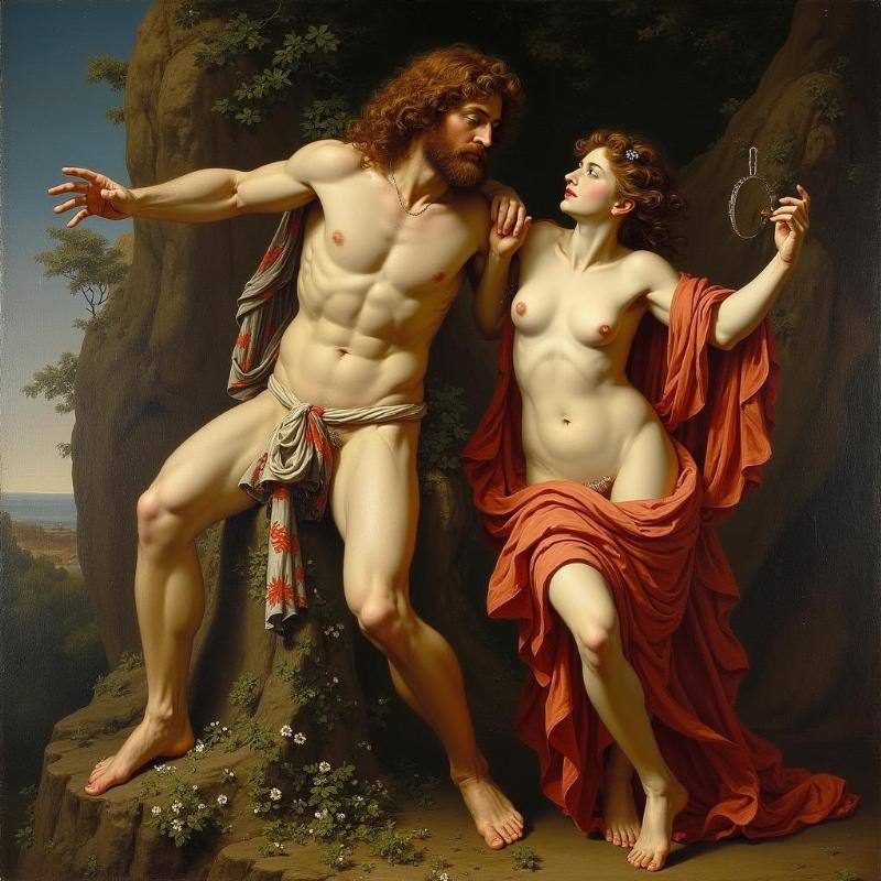 Jupiter et Sémélé de Gustave Moreau, une œuvre riche en symbolisme et références littéraires.