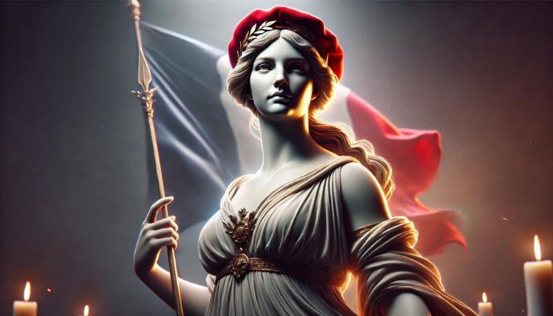 Une sculpture moderne représentant la liberté et l'émancipation, reflétant l'héritage de l'art moderne français.