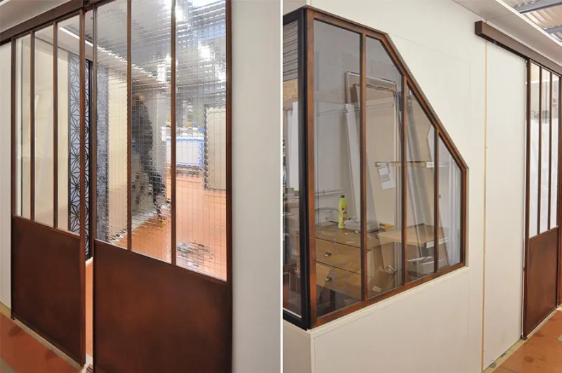 Intégration élégante du métal rouillé peint dans un décor intérieur français