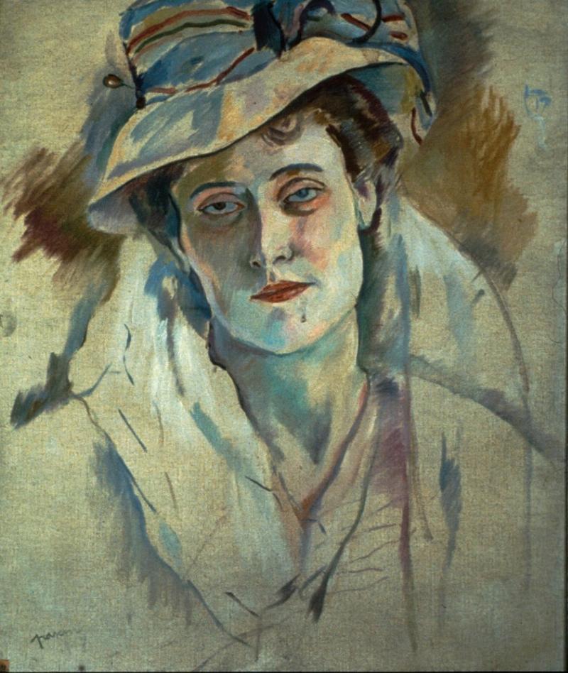Jules Pascin portrait femme chapeau noir