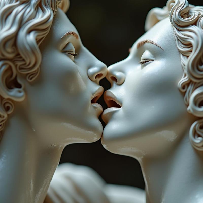 Le Baiser de Rodin, détails de la sensualité et de l'expression des corps