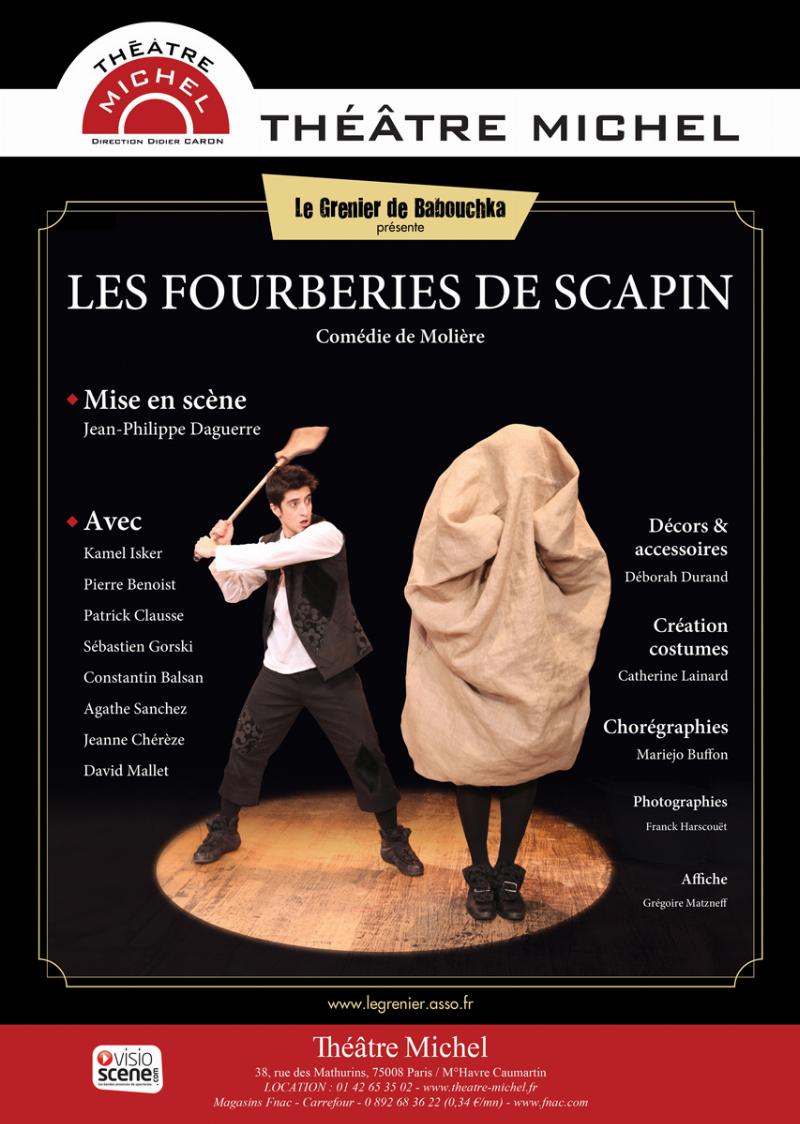 Affiche de théâtre pour Les Fourberies de Scapin