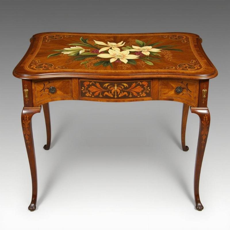 Louis Majorelle table orchidées marqueterie art nouveau