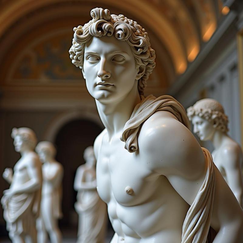 Chef-d'œuvre de sculpture au Louvre, aile Richelieu, inspirant la boutique musée du Louvre sculpture