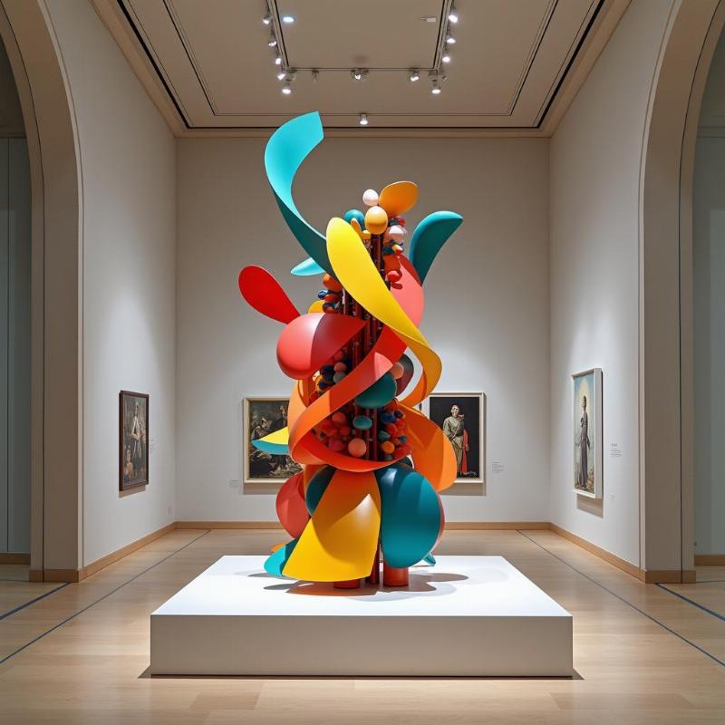 Sculpture contemporaine influencée par l'héritage du Louvre