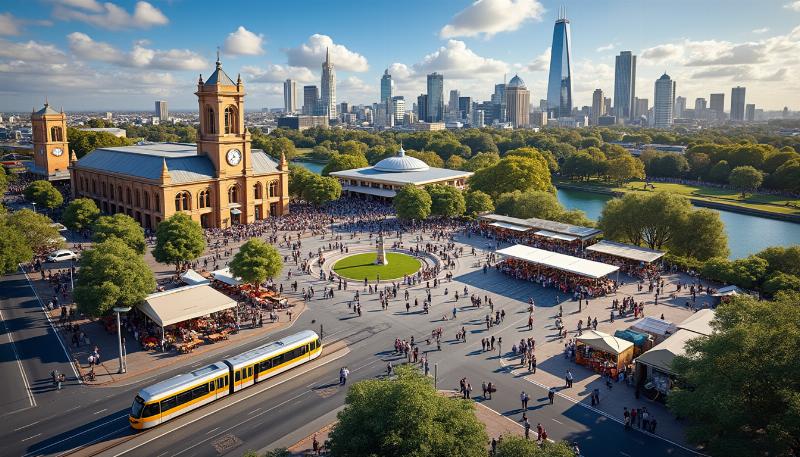 Architecture moderne et ruelles de Melbourne CBD, vibrantes de culture