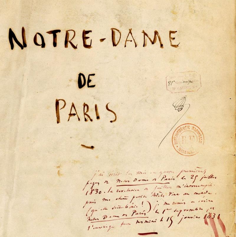 Manuscrit original de Notre-Dame de Paris de Victor Hugo, témoin de la naissance d'un chef-d'œuvre littéraire