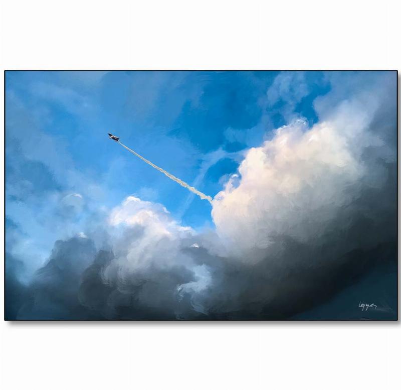 Avions de la Patrouille de France en vol, laissant des traînées tricolores vives, incarnant la peinture avion artistique