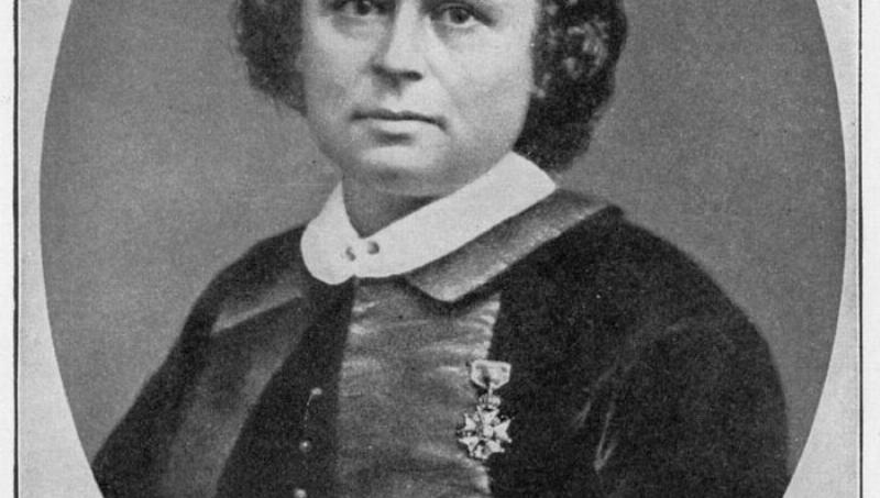 Portrait officiel de Rosa Bonheur, la célèbre peintre animalière française, pionnière de son art au 19ème siècle.