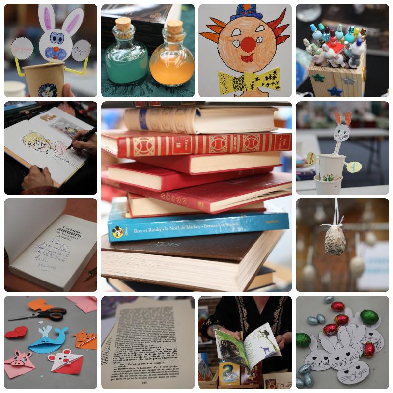 Ambiance animée d'un salon littéraire en France, la passion de la lecture et de la littérature contemporaine