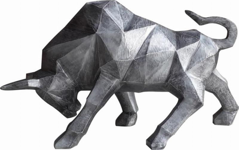 Sculpture rhinocéros contemporaine aux formes géométriques épurées, incarnant le design moderne et la puissance de l'animal
