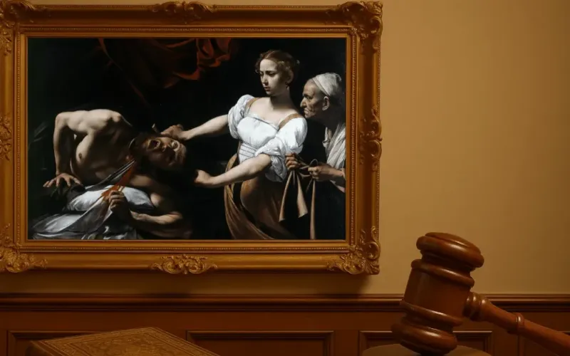 Statue baroque française en marbre, détail du mouvement et de l'émotion intense