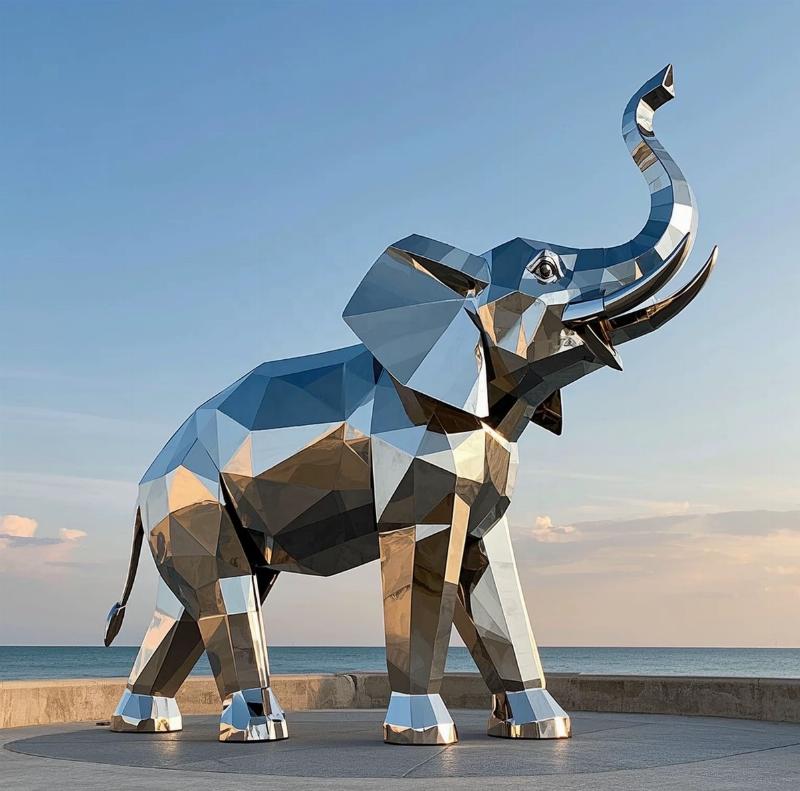 Une statue résine grande taille extérieur abstraite et lumineuse dans un parc moderne