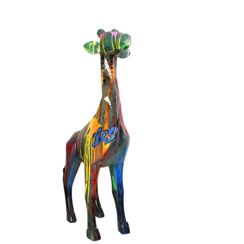 Statuette en résine au design moderne et coloré, parfaite pour un salon contemporain et dynamique
