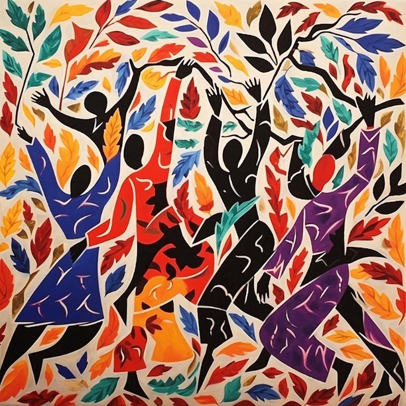 Technique de peinture impressionniste pour un arbre d'automne vibrant