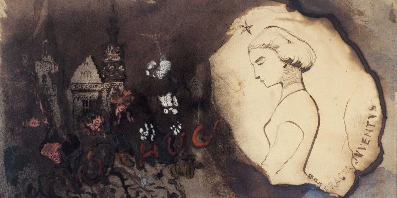 Portrait de Victor Hugo en exil, méditant sur Les Contemplations, son œuvre poétique majeure