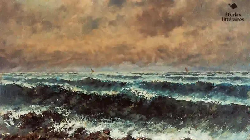 Victor Hugo devant un phare sur l'île de Guernesey, la lumière du phare symbolisant sa poésie éclairante