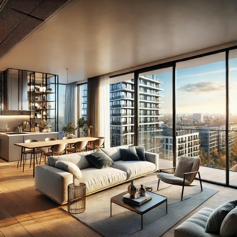 Panoramique d'une ville dans Cities: Skylines II, intégrant architecture moderne, espaces verts et infrastructures durables.