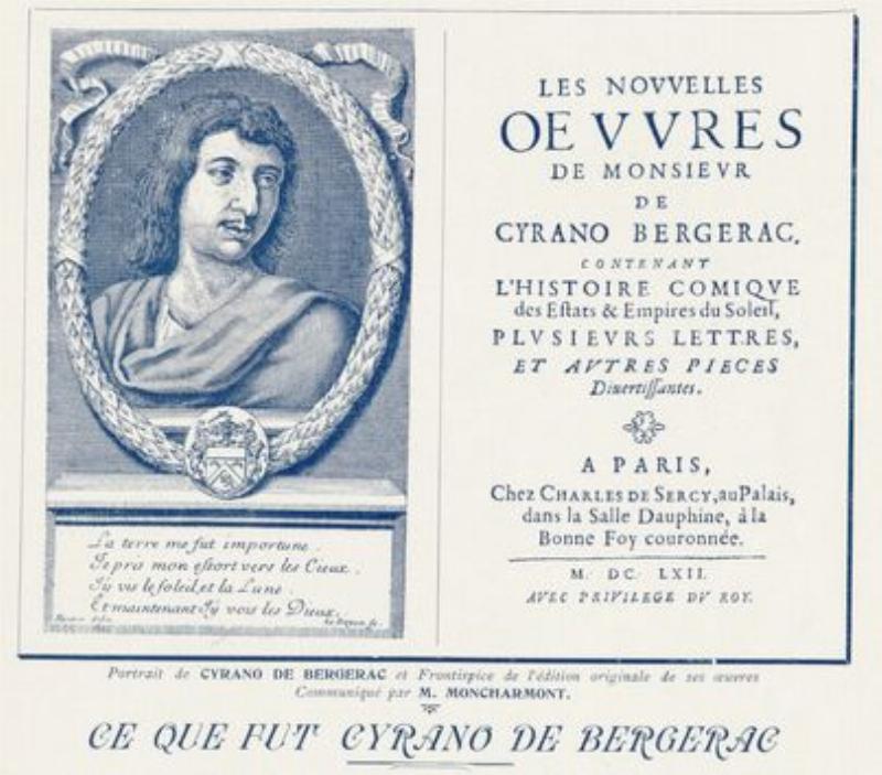 Représentation des voyages imaginaires de Cyrano de Bergerac vers la Lune et le Soleil, un classique de la SF