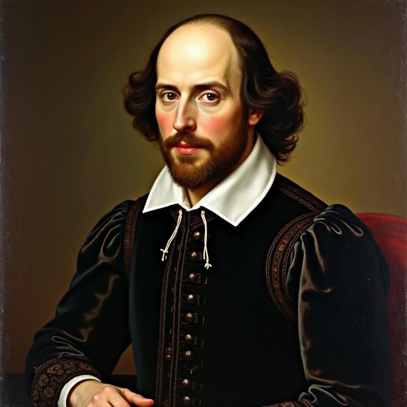 William Shakespeare, écrivain de théâtre anglais, portrait classique