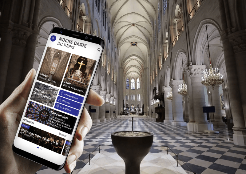 Application de visite interactive pour Notre-Dame de Paris, mettant en avant le patrimoine français et l'expérience utilisateur.