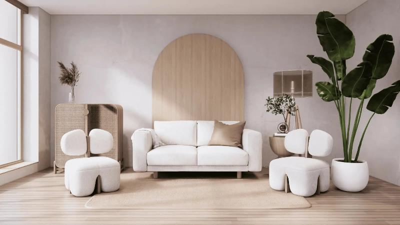 Architecture de bureau moderne en verre et bois avec lumière naturelle abondante