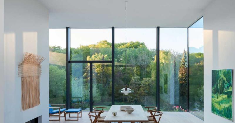 Facade en briques d'une oeuvre d'architecture moderne danoise