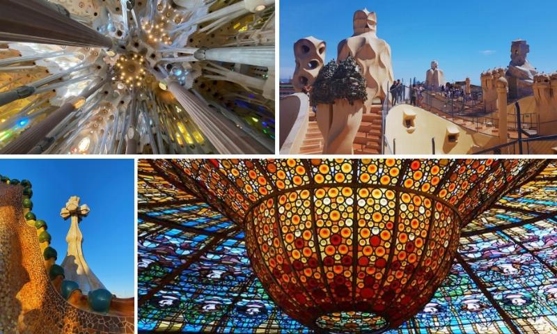 Architecture Gaudi de la Casa Batlló, intérieur lumineux et formes ondulantes, Barcelone