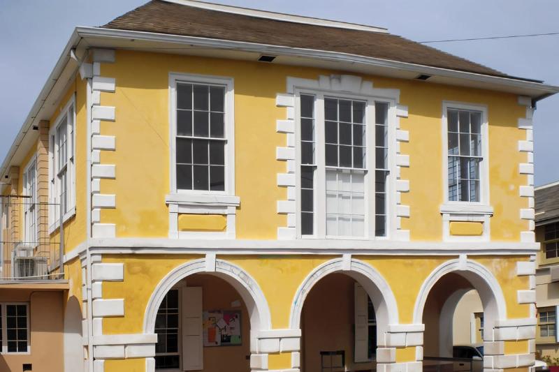 Façade symétrique et équilibrée d'une demeure d'architecture géorgienne