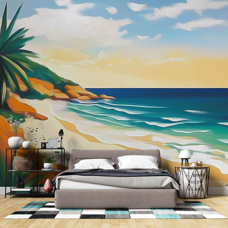 Intérieur d'une villa moderne tropicale lumineuse avec vue sur la nature