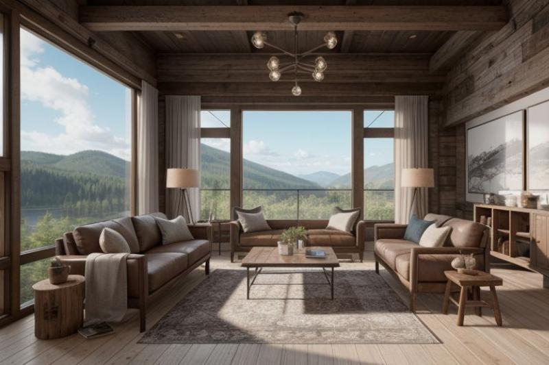 Salon contemporain intégrant des éléments Art Décor, meubles épurés et touches luxueuses