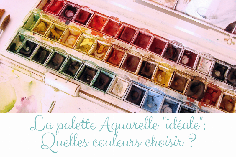 Palette d'artiste français avec des teintes de bleu indigo peinture, pinceaux et mélanges
