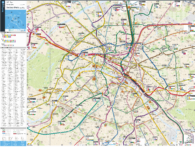 Carte de métro de Paris, indiquant les stations proches de Notre Dame