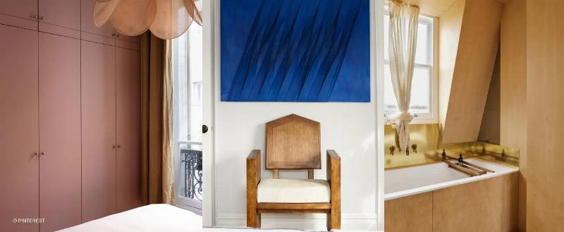 Chambre à coucher avec une couleur murale apaisante contribuant au bien-être et à la sérénité à la française
