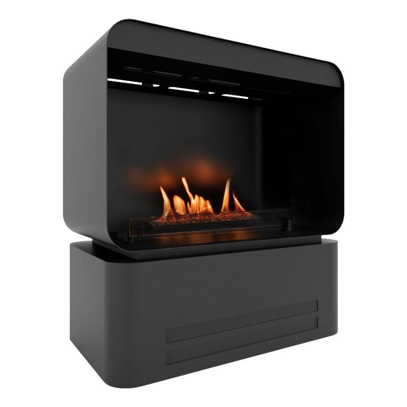 Cheminée noire moderne dans un salon de style français avec des accessoires raffinés