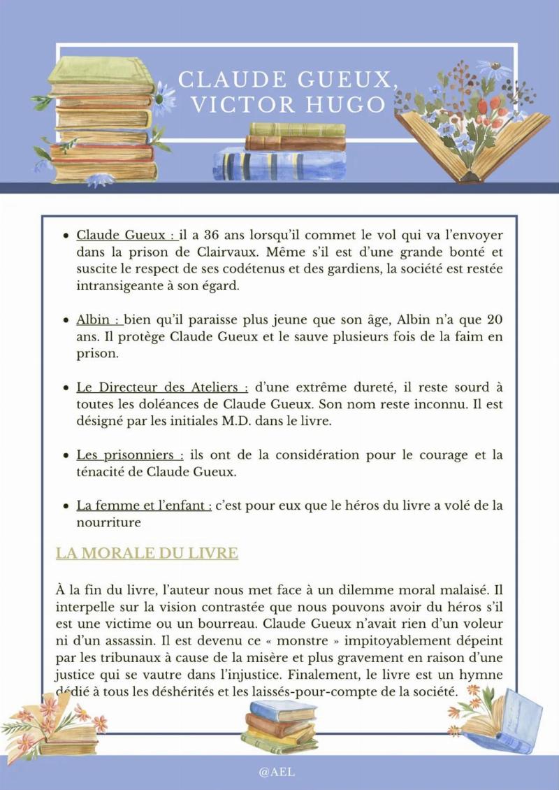 Claude Gueux confronté à la société et la justice, une critique acerbe de l'époque d'Hugo.