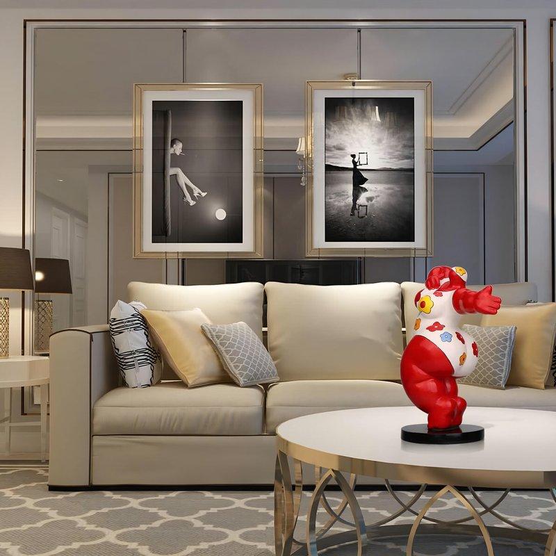 Danseuse sculpture moderne et abstraite avec des lignes fluides et dynamiques