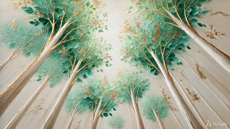 Un salon élégant avec une peinture mer abstraite comme point focal, créant une ambiance sereine et sophistiquée.