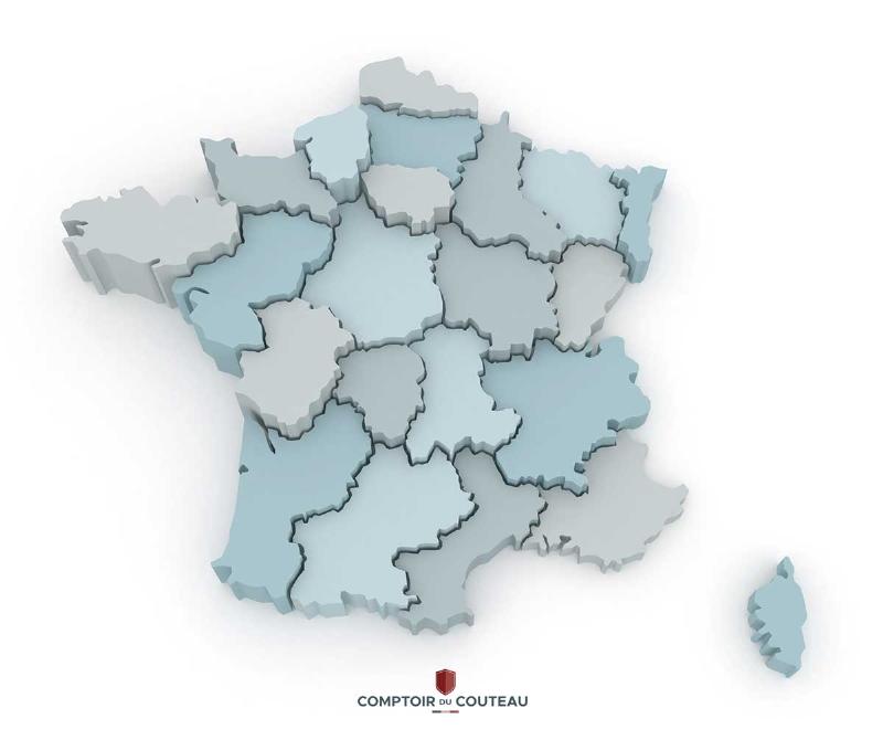 Carte de France stylisée mettant en avant la diversité des traditions et spécialités régionales, ancrées dans la tradition française